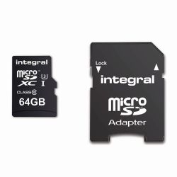 Integral MicroSD 64GB + adatt.