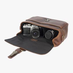 Bronkey - París Cognac Leather Camera Bag
