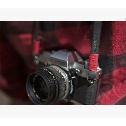Bronkey - Tokyo 101 - Black & Red leather camera strap