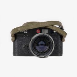 Bronkey - Roma 103 - Olive Green Leather camera strap