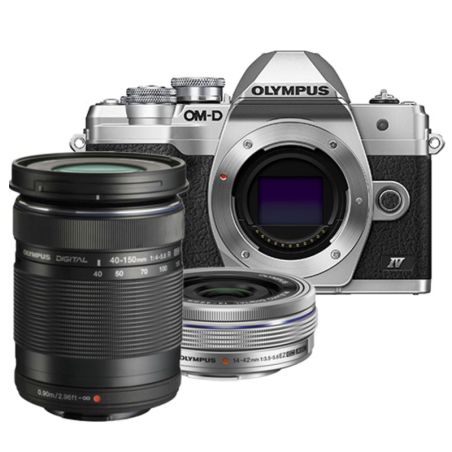OLYMPUS OM-D E-M10 MARK IV SILVER + 14-42 EZ + 40-150 OLYMPUS OM-D E-M10 MARK IV SILVER + 14-42 EZ + 40-150