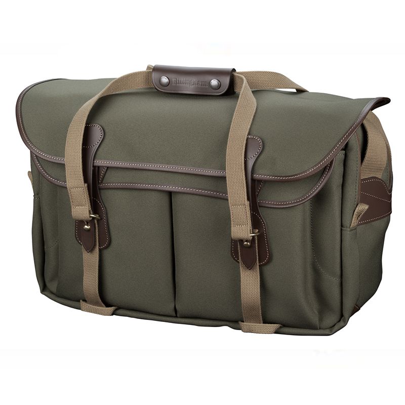 Billingham Borsa 555 MKII FiberNyte Salvia/ Bordi Cuoio cioccolato