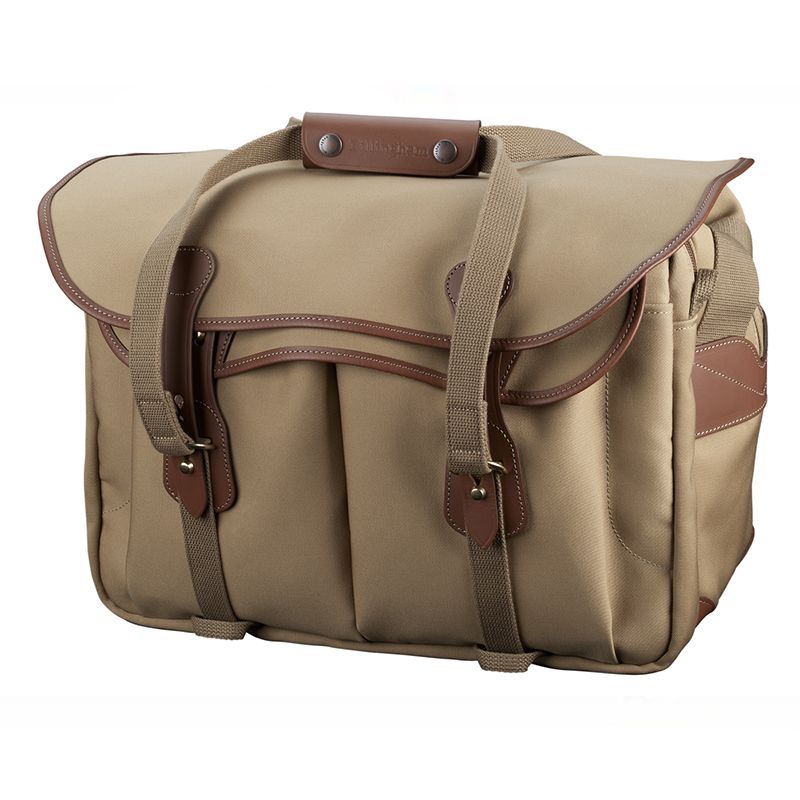 Billingham Borsa 445 MKII Tela Khaki/Bordi Cuoio marrone chiaro