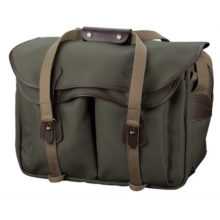 Billingham Borsa 445 MKII FiberNyte Salvia/ Bordi Cuoio cioccolato