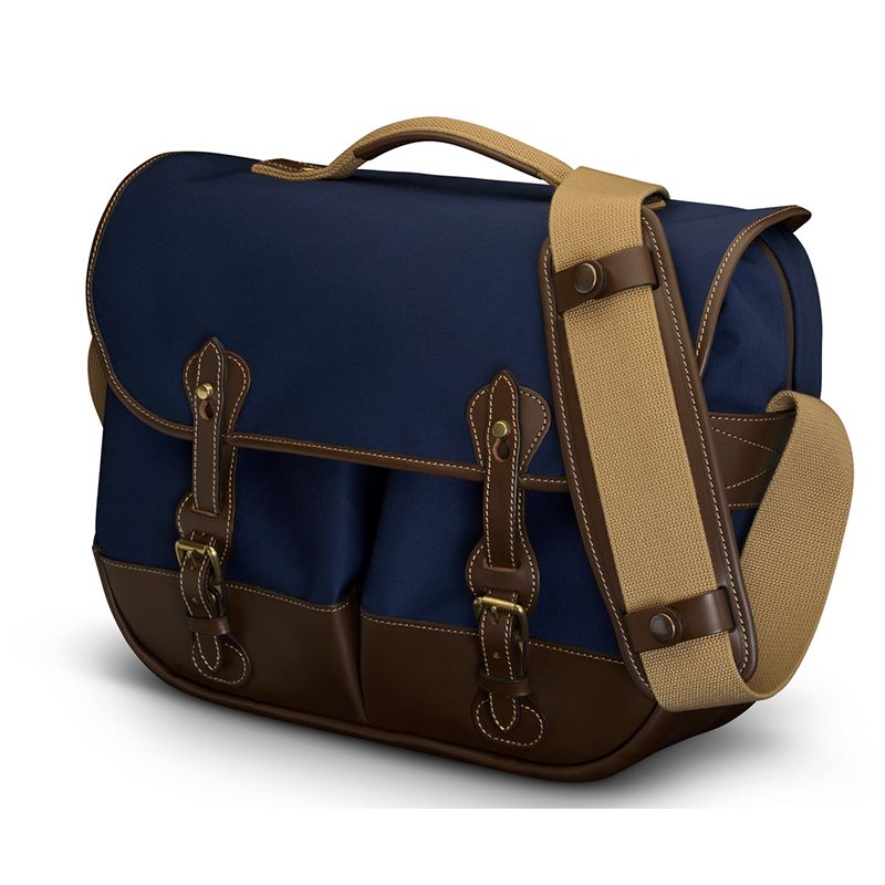 Billingham Borsa Eventer MKII Canvas Blu Navy/Bordi Cuoio cioccolato